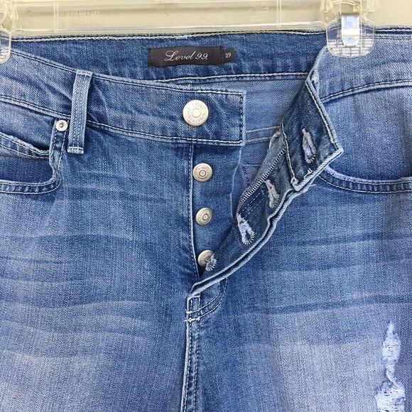 Level 99 Anthropologie Jeans Women Size 29 Slouchy Straight Cuffs Mid Rise Boho - Picture 13 of 14